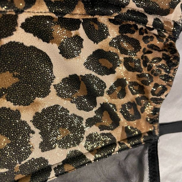 NWT Victoria's Secret Shiny Leopard Print Corset Lingerie 34C *069 - Picture 3 of 5